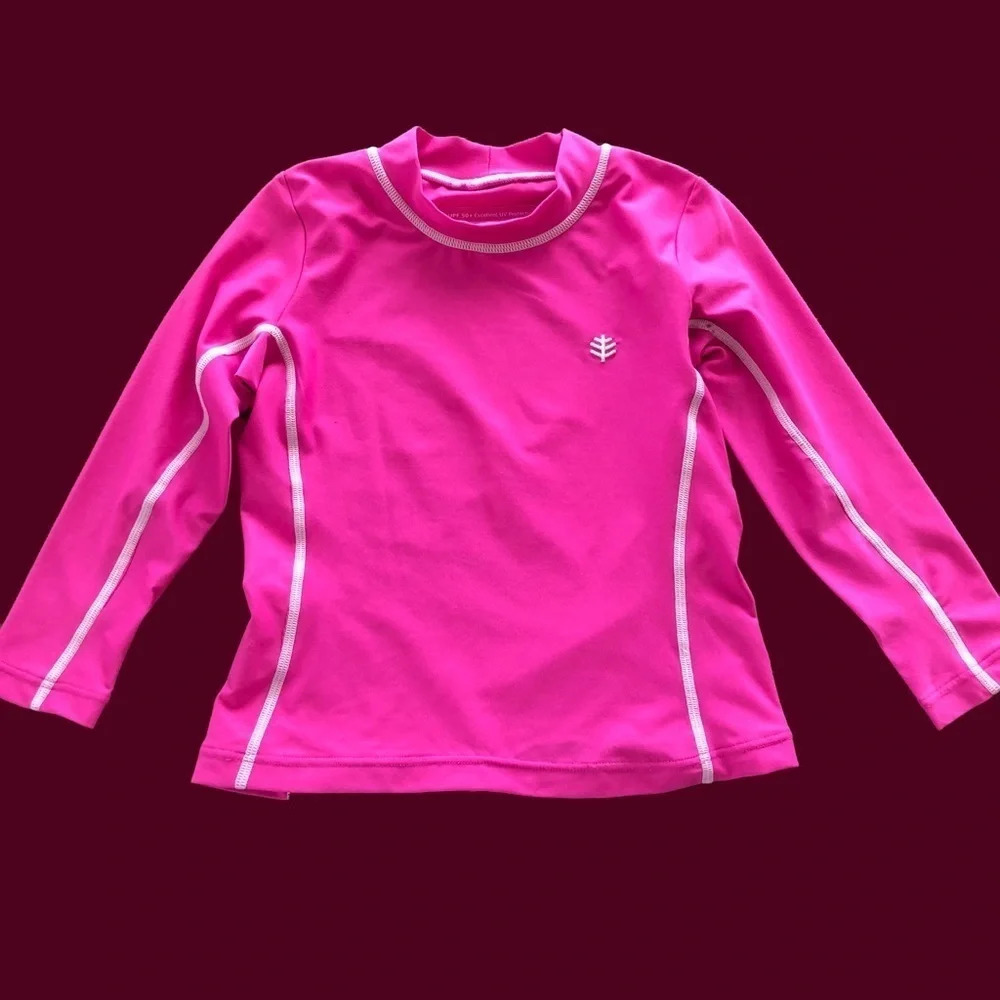 Coolibar Kids Girls‎ XS Pink Long Sleeve Sun Protection Shirt UPF 50+ Rashguard